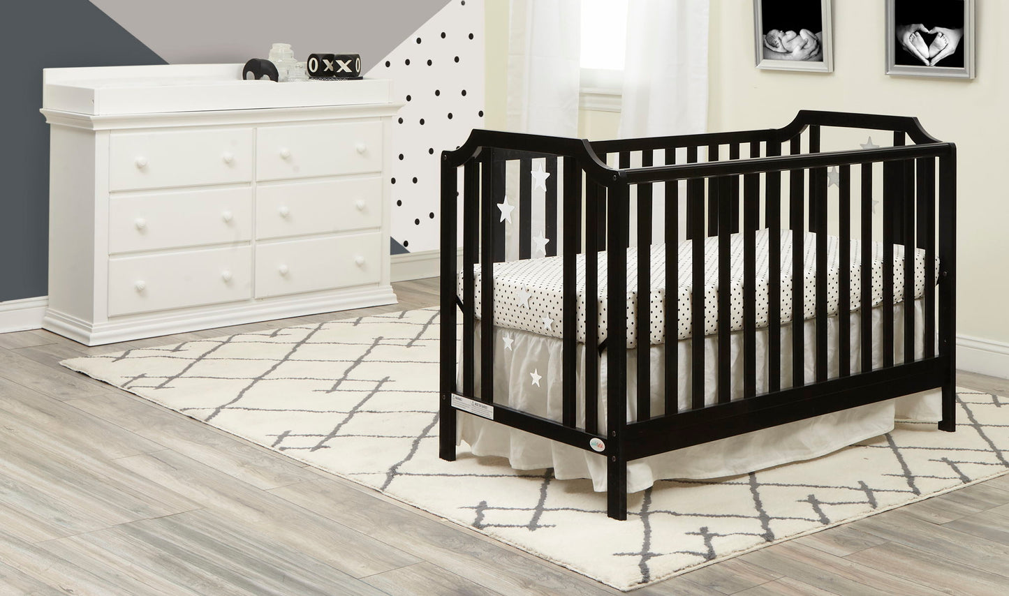 Celeste - 3-in-1 Convertible Island Crib, Black