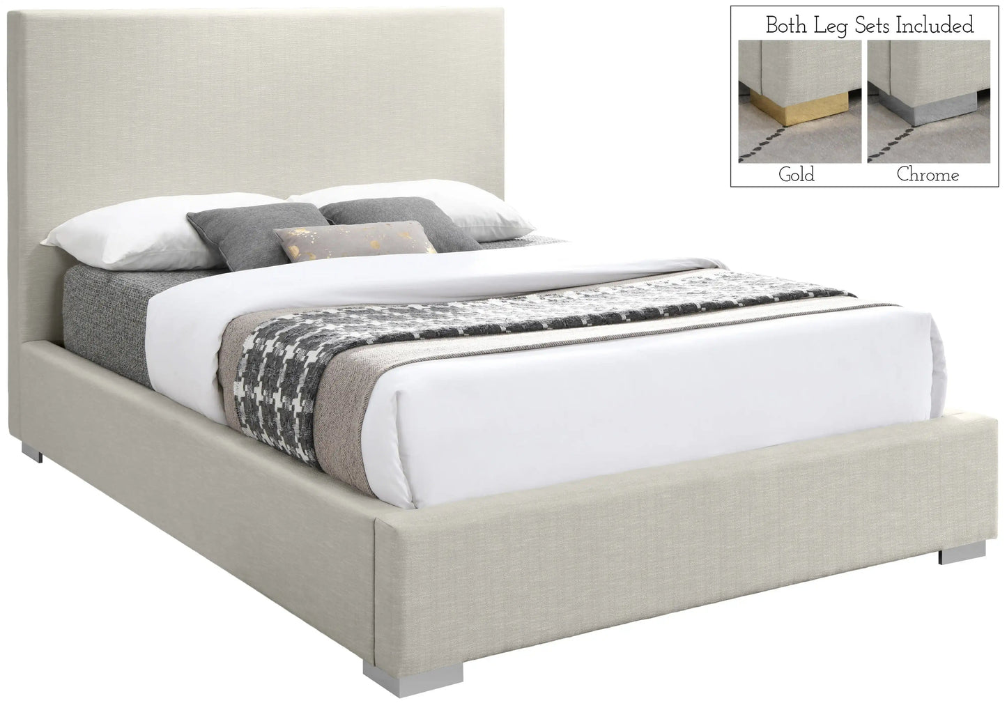 Crosby - Bed, Full, Beige