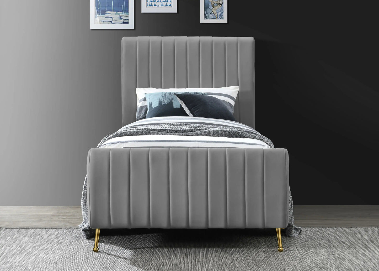 Zara - Bed, King, Dark Gray