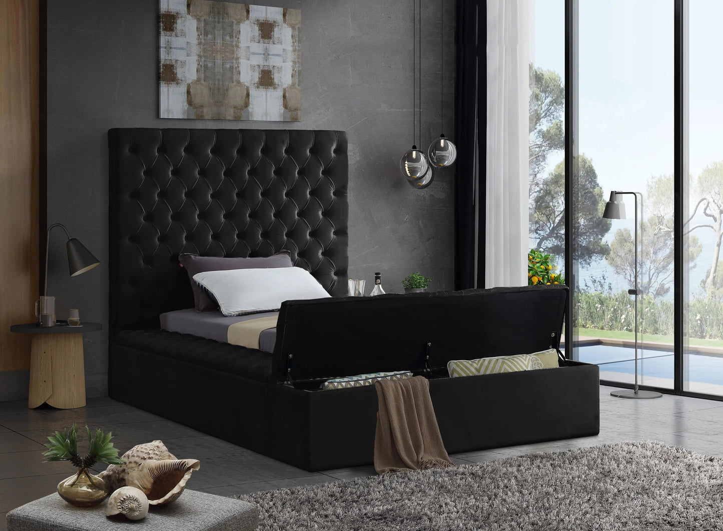 Bliss - Bed, Queen, Dark Gray