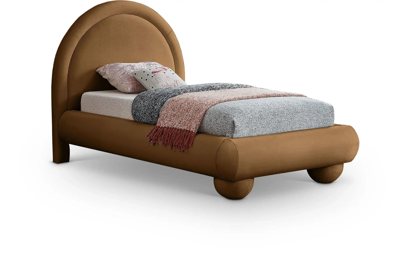 Madrid - Velvet Upholstered Bed, Full, Dark Brown