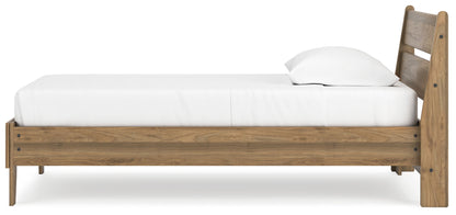 Deanlow - Platform Panel Bed, Twin, Light Brown