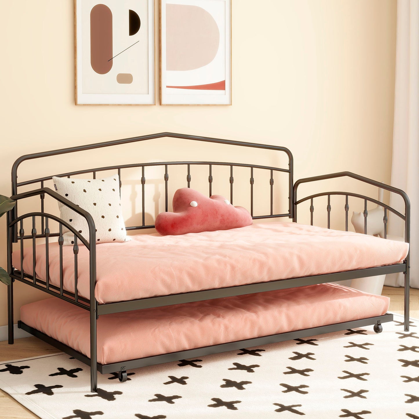 Fox - Daybed With Twin Trundle, Black
