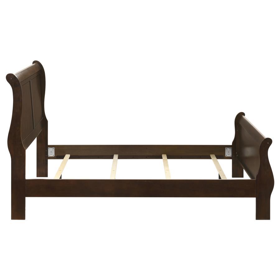 Louis Philippe - Panel Sleigh Bed, Full, Dark Brown