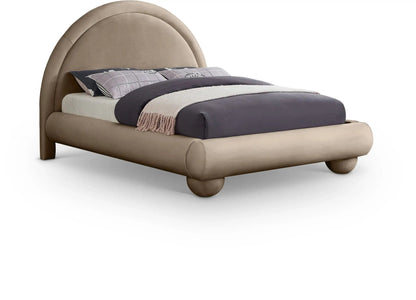 Madrid - Velvet Upholstered Bed, Full, Dark Brown