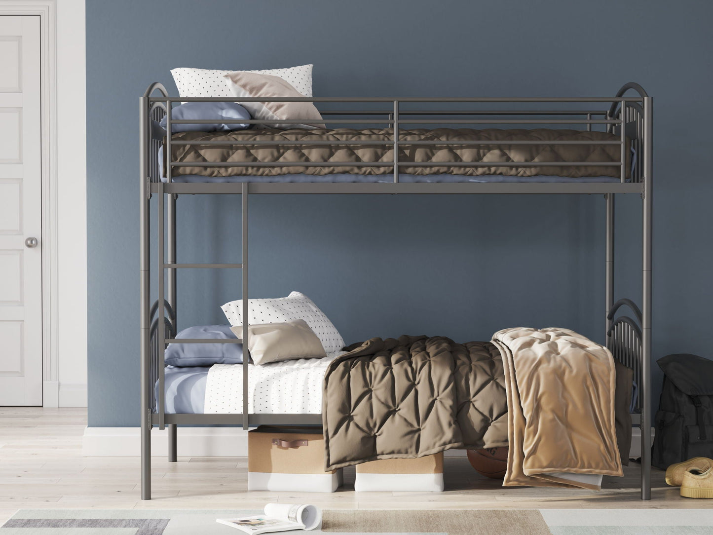 Lanceburg - Twin/Twin Bunk Bed With Ladder - Gray