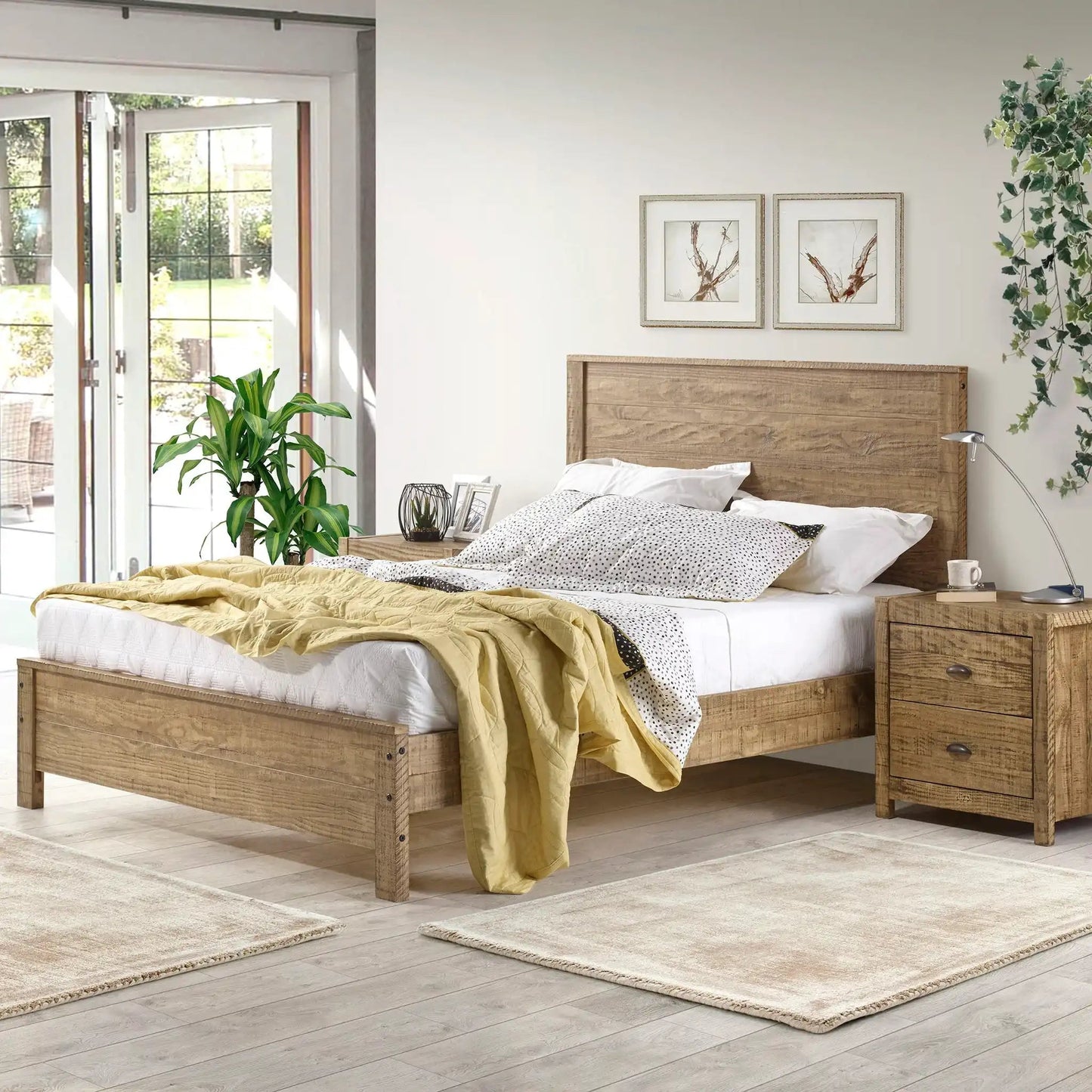 Albany - Bed Frame With Headboard, Heavy Duty Rustic Design, Twin, Dark Brown