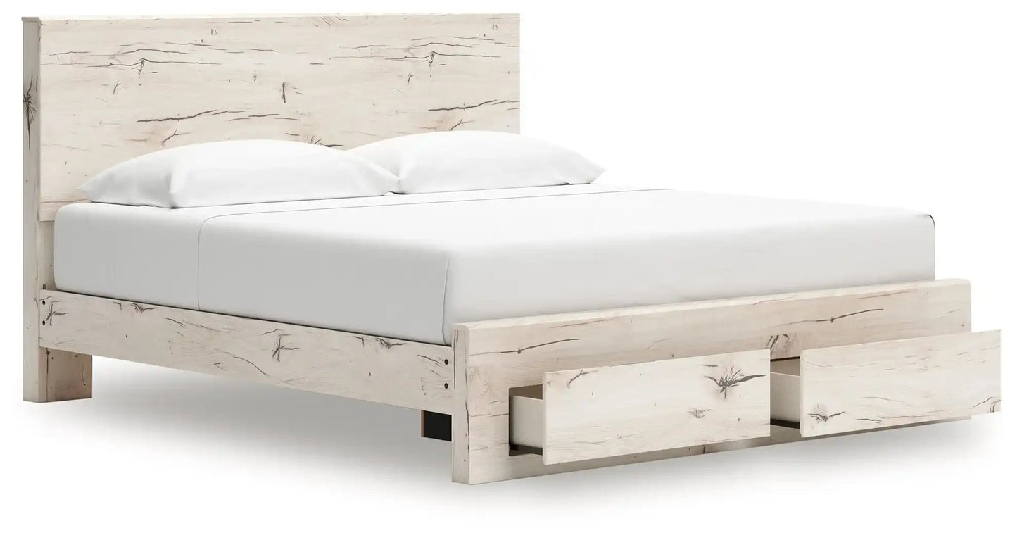 Lawroy - Panel Bed With Storage, Queen, Beige