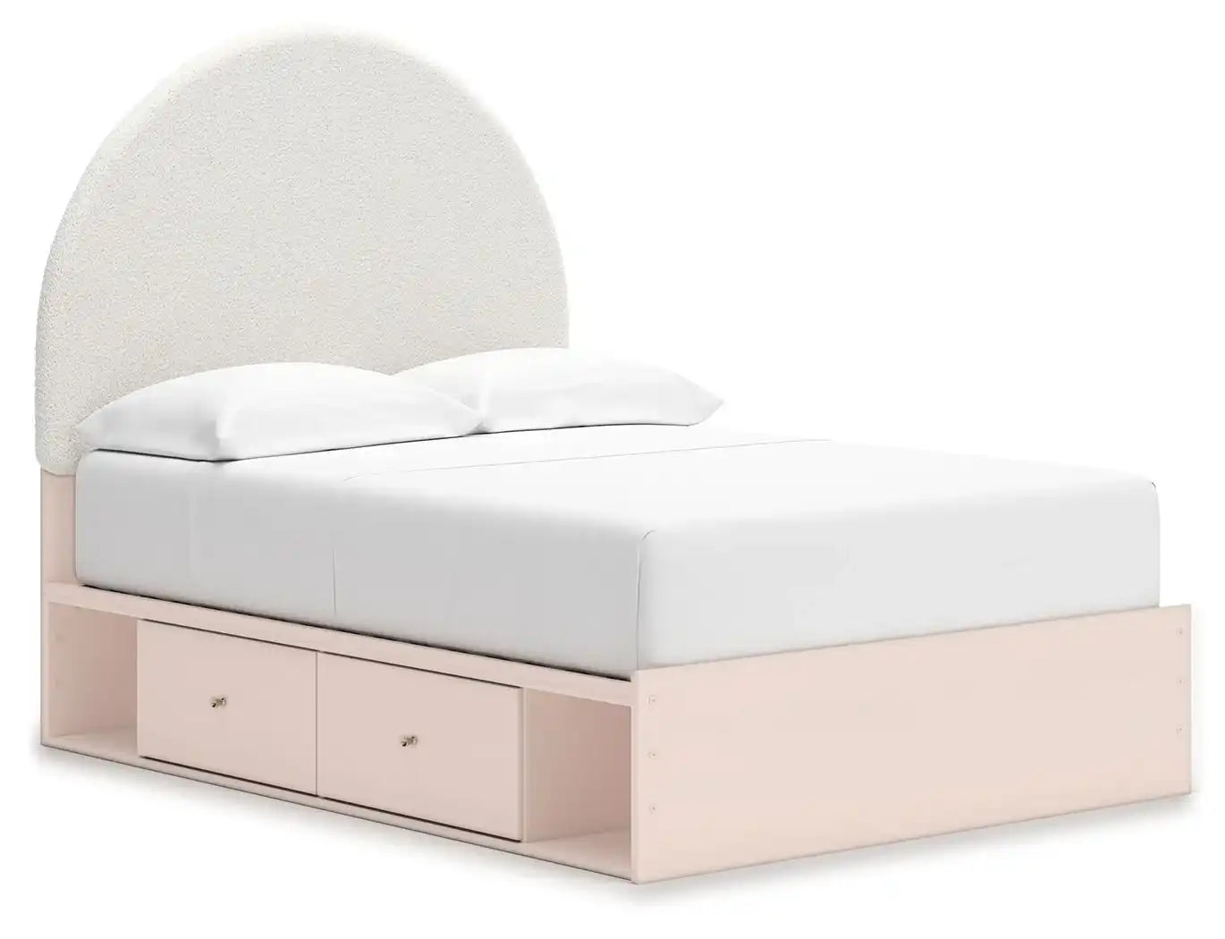 Wistenpine - Upholstered Panel Bed With Storage, Twin, Pink