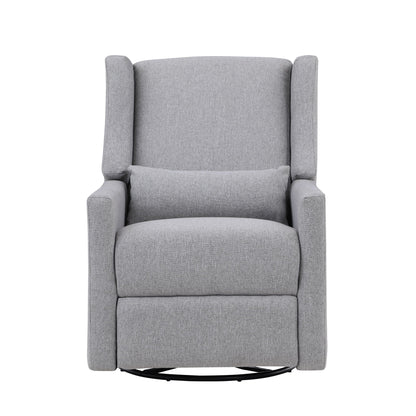 Pronto - Swivel Glider Recliner With Pillow, Dark Gray