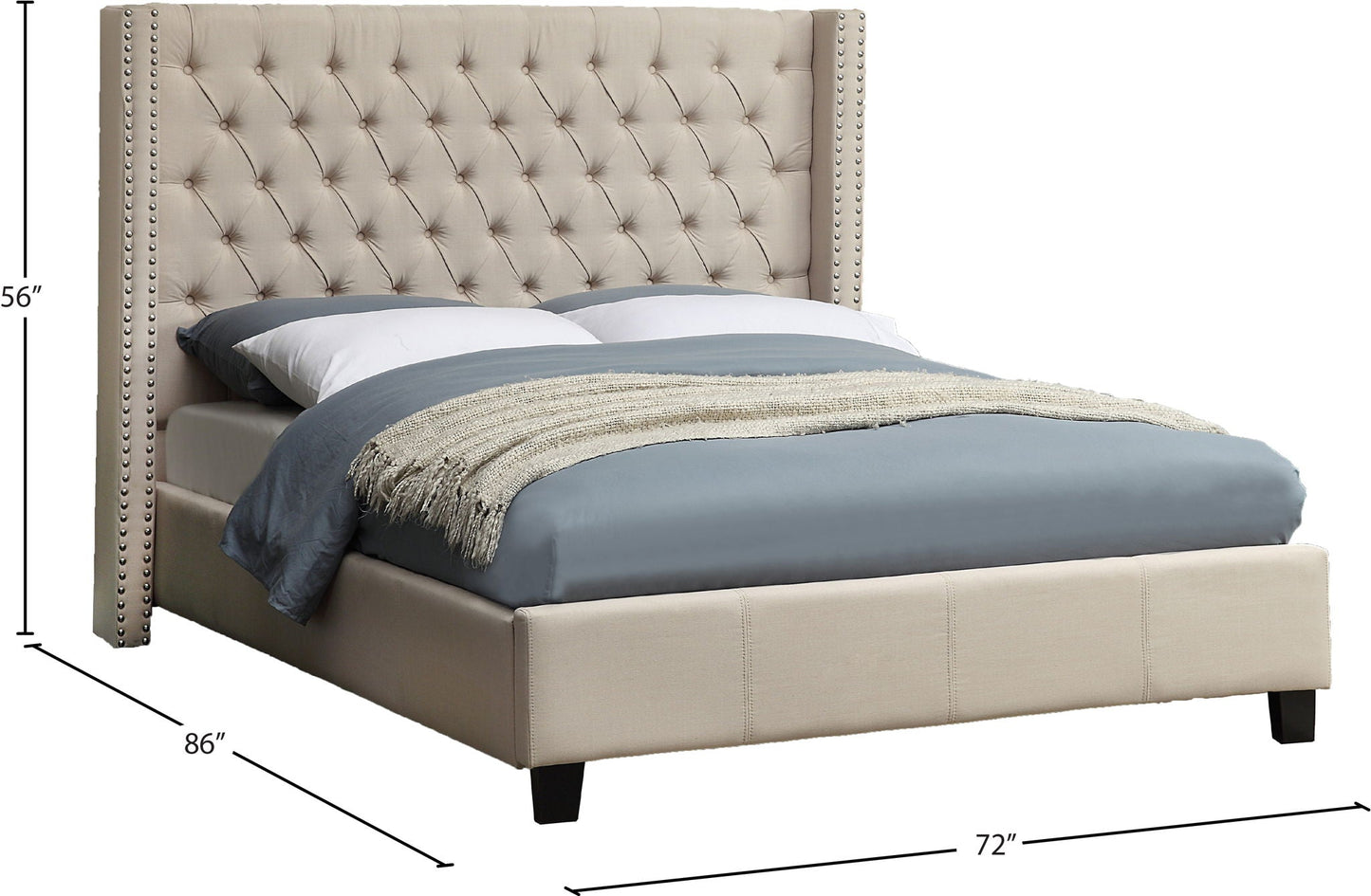 Ashton - Bed, Queen, Beige
