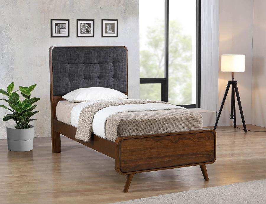 Robyn - Wood Panel Bed, California King, Dark Brown