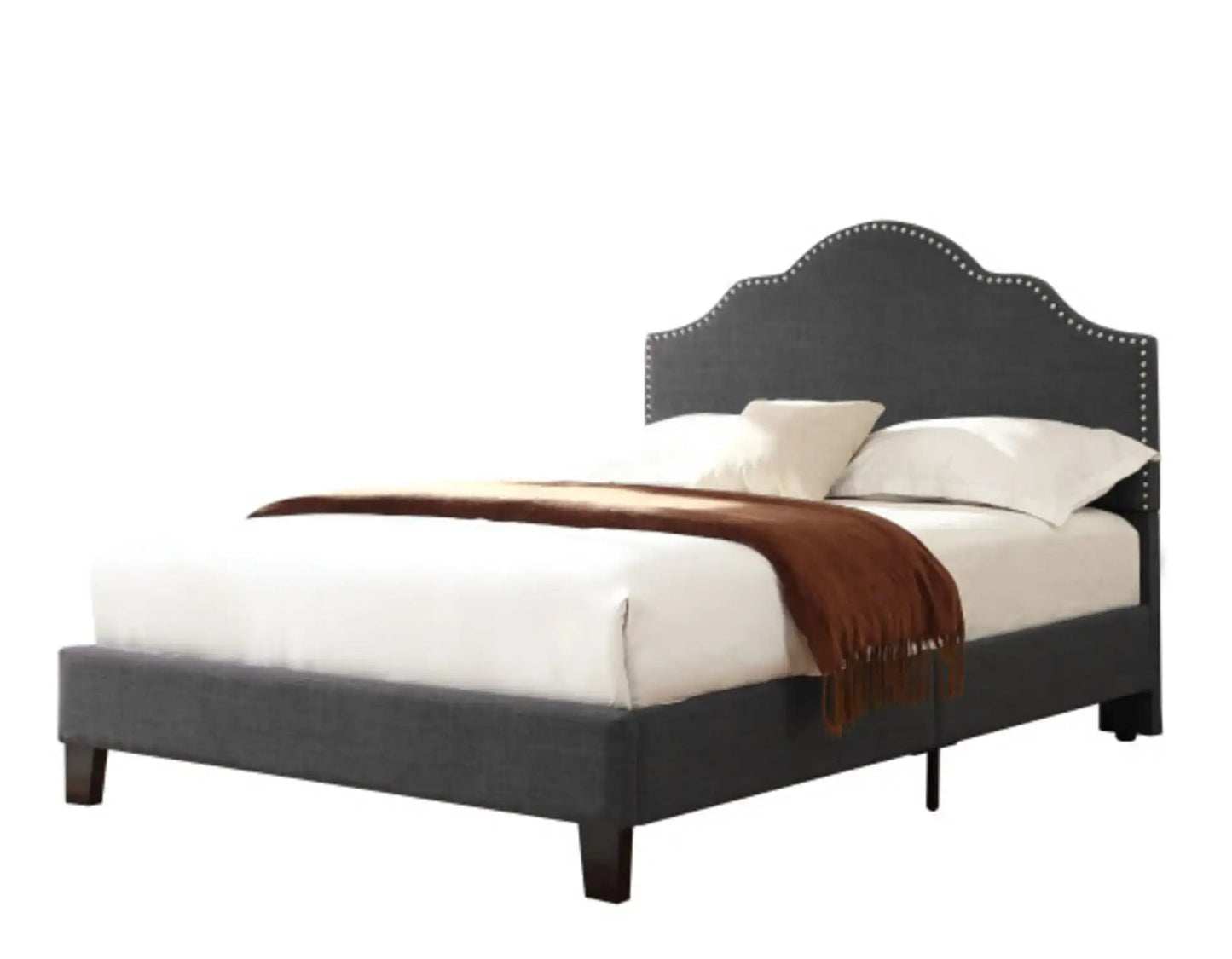 Kopa - Upholstered Bed, Full, Dark Gray