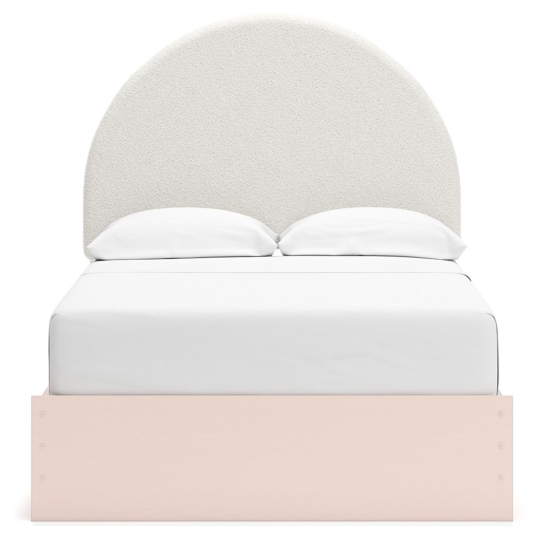 Wistenpine - Upholstered Panel Bed With Storage, Twin, Pink