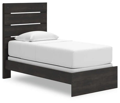 Hollivern - Panel Bed, King, Dark Gray