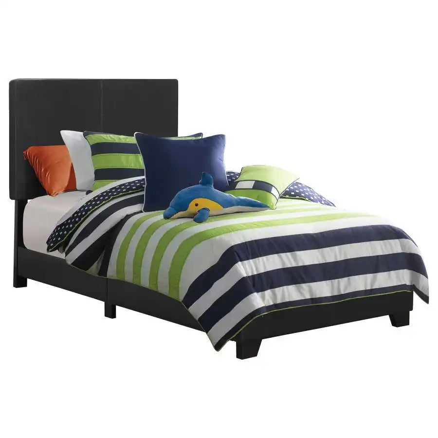 Dorian - Upholstered Panel Bed, Full, Black