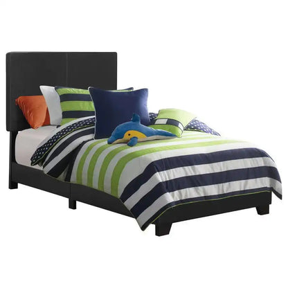 Dorian - Upholstered Panel Bed, Full, Black