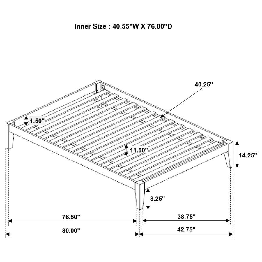 Hounslow - Universal Platform Bed, King, Dark Brown