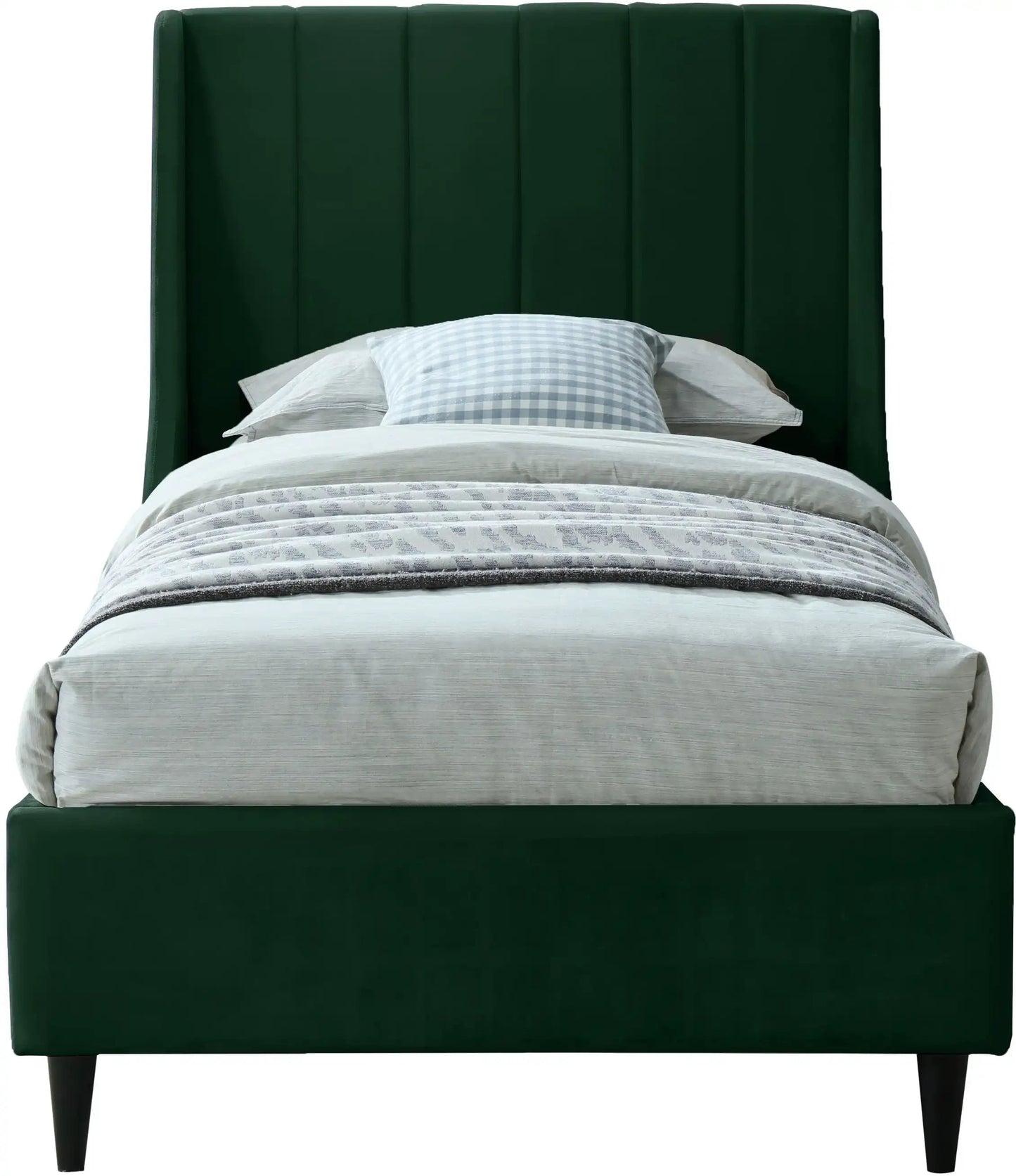 Eva - Velvet Bed, Twin, Green