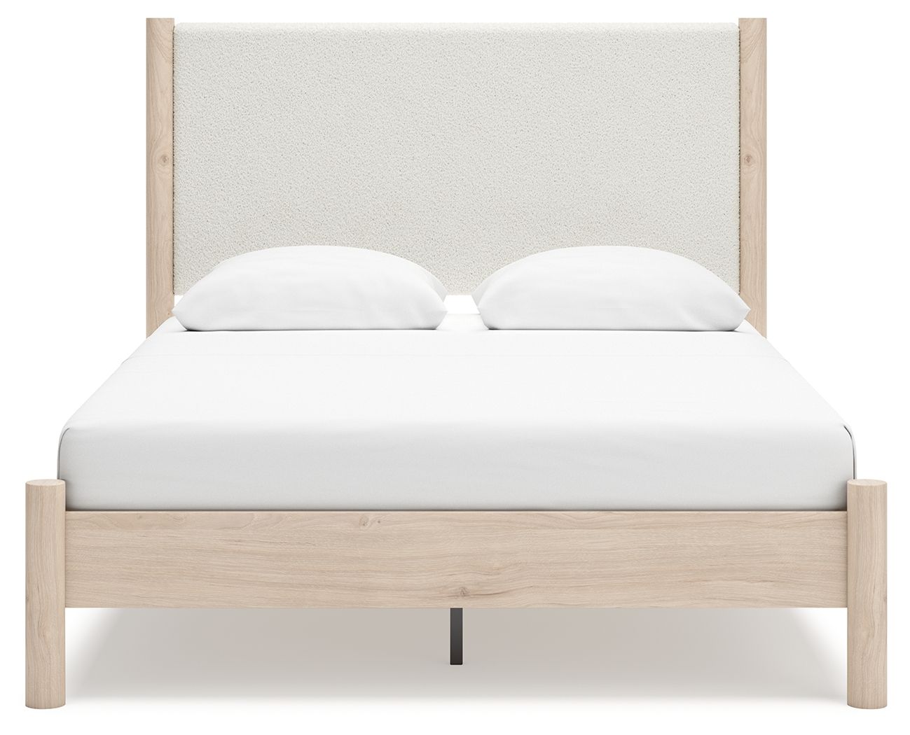 Cadmori - Upholstered Panel Bed, Queen, Beige