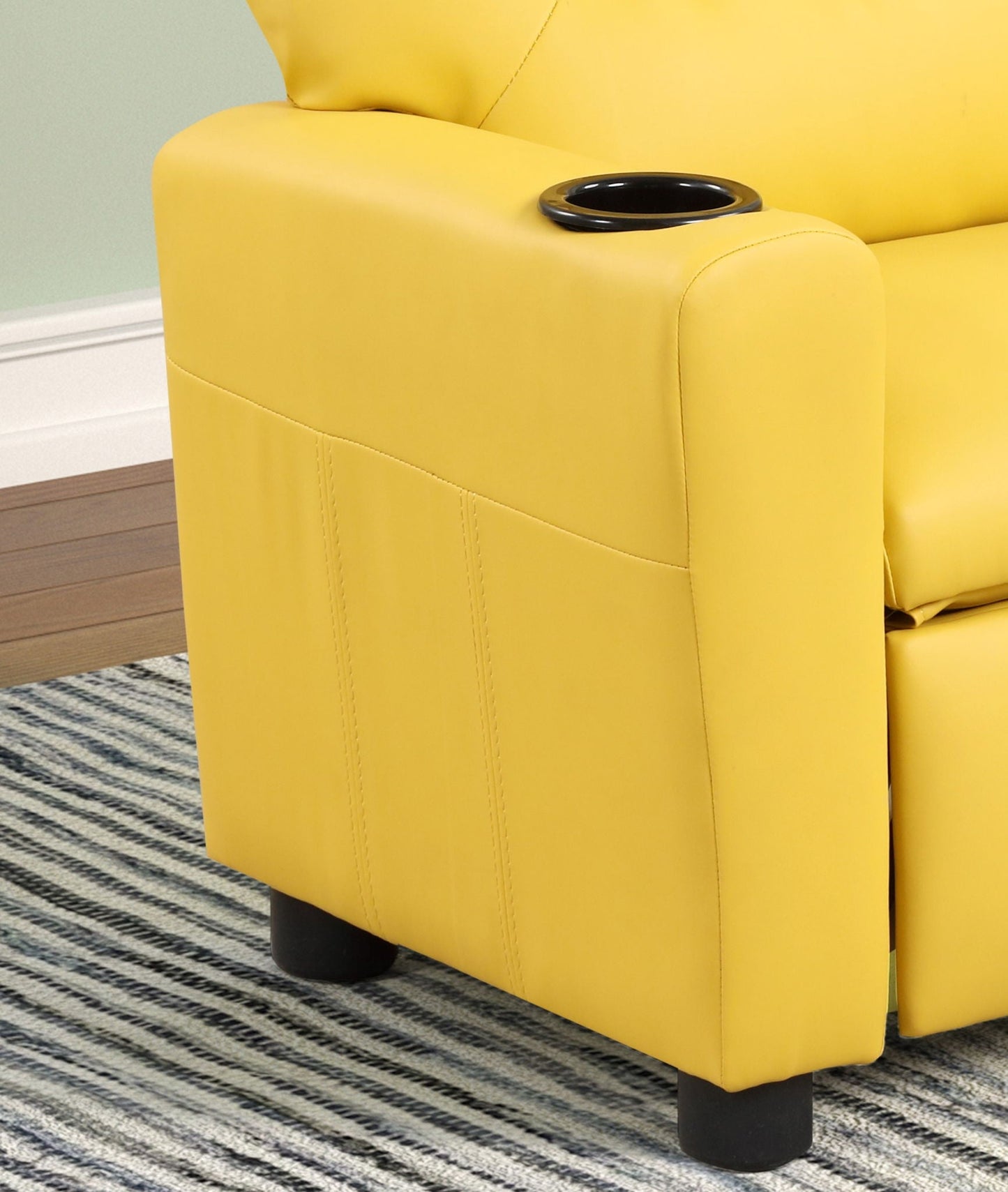 Marisa - PU Leather Kids Recliner Chair With Cupholder, White