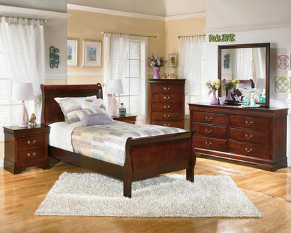 Alisdair - Sleigh Bed Set, Dark Brown