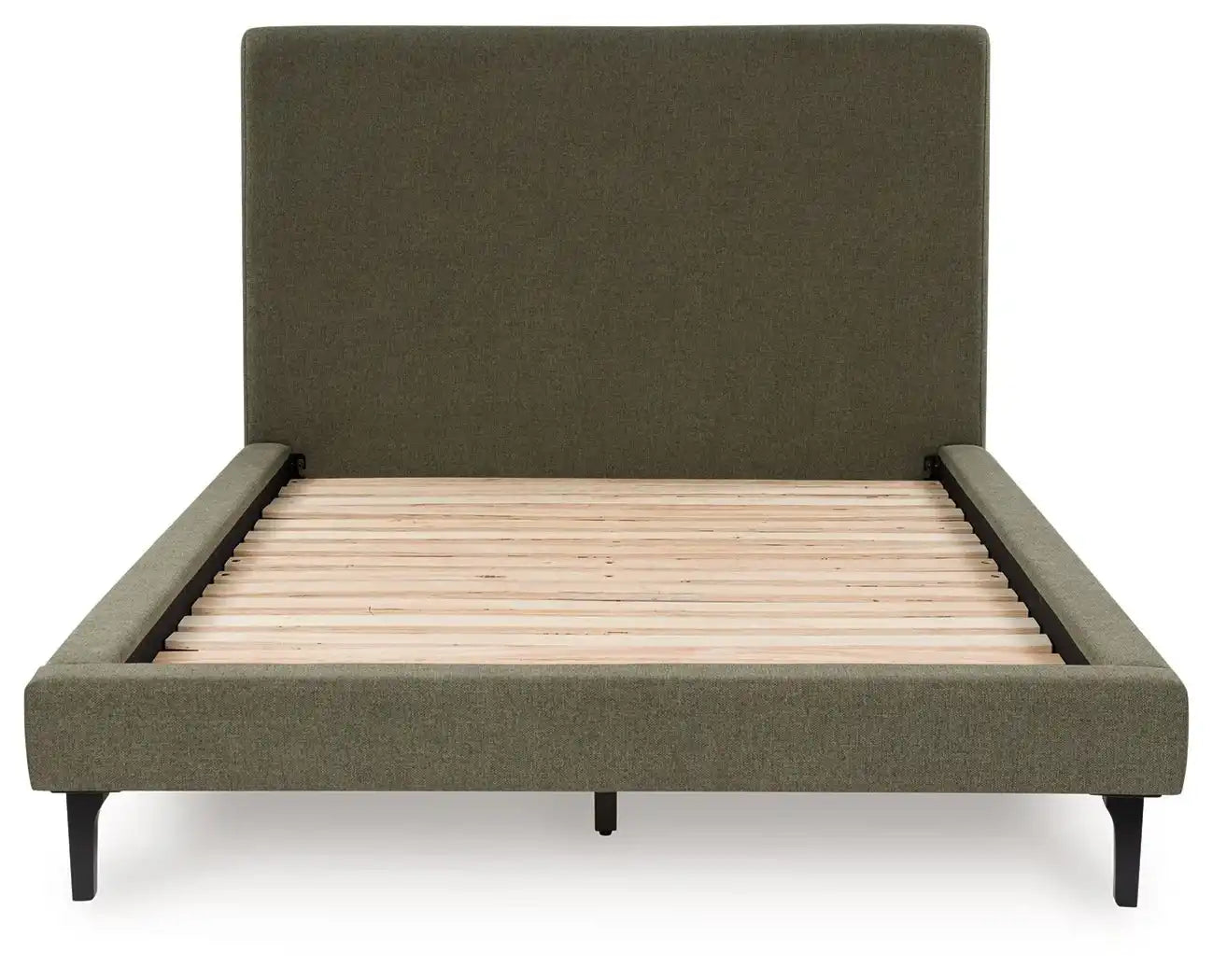 Chirason - Upholstered Bed With Roll Slats, King, Green