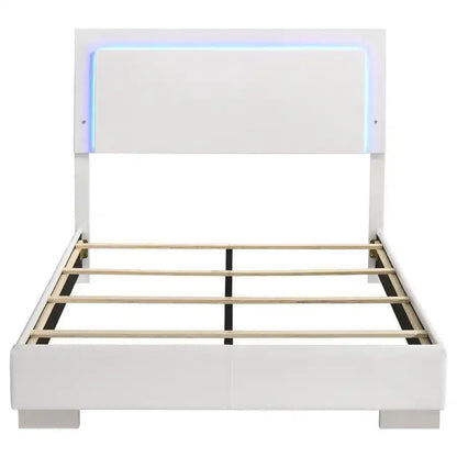 Felicity - Wood LED Panel Bed, King, White