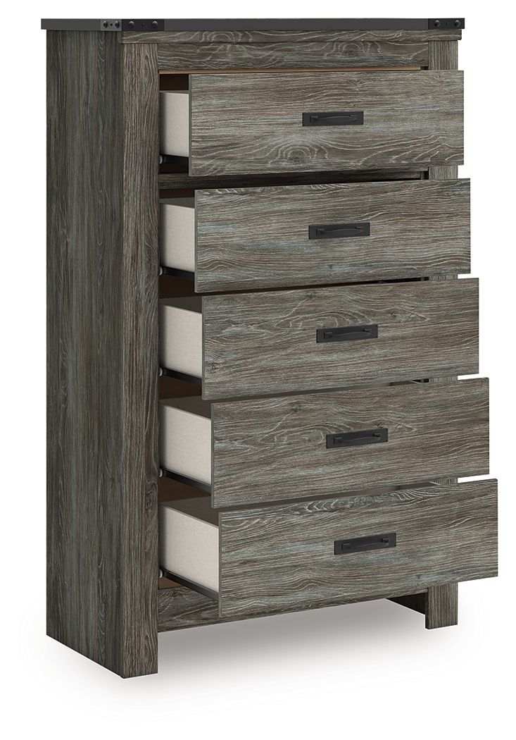 Frandern - Five Drawer Chest - Gray
