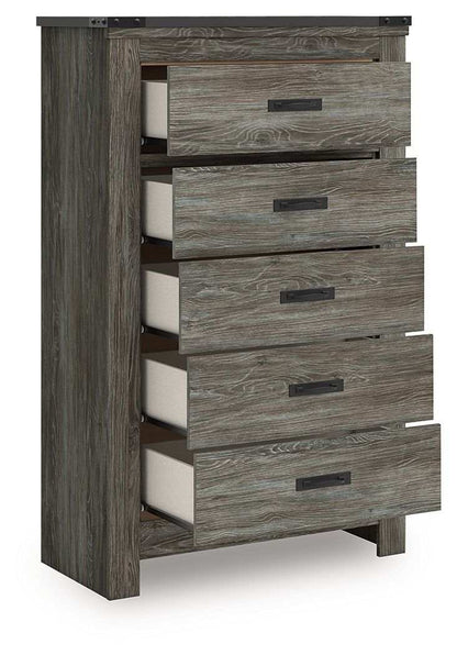 Frandern - Five Drawer Chest - Gray