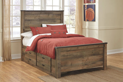 Trinell - Panel Bed, Twin, Dark Brown