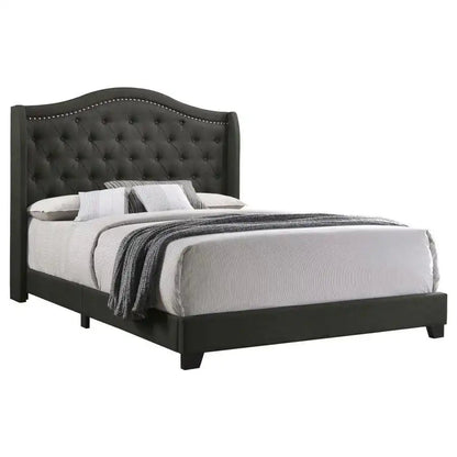 Sonoma - Upholstered Wingback Bed, Full, Dark Gray