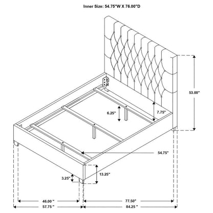 Chloe - Upholstered Panel Bed, Full, Beige