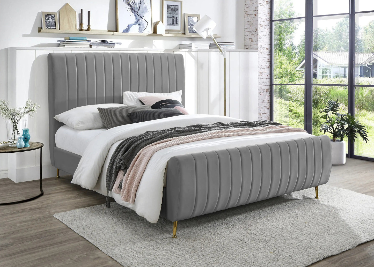 Zara - Bed, King, Dark Gray