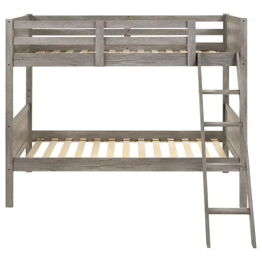 Ryder - Wood Bunk Bed, Twin over Twin, Dark Gray