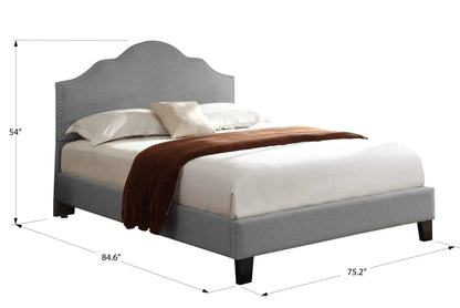 Kopa - Upholstered Bed, Full, Dark Gray