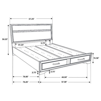 Miranda - Wood Storage Panel Bed, Full, White