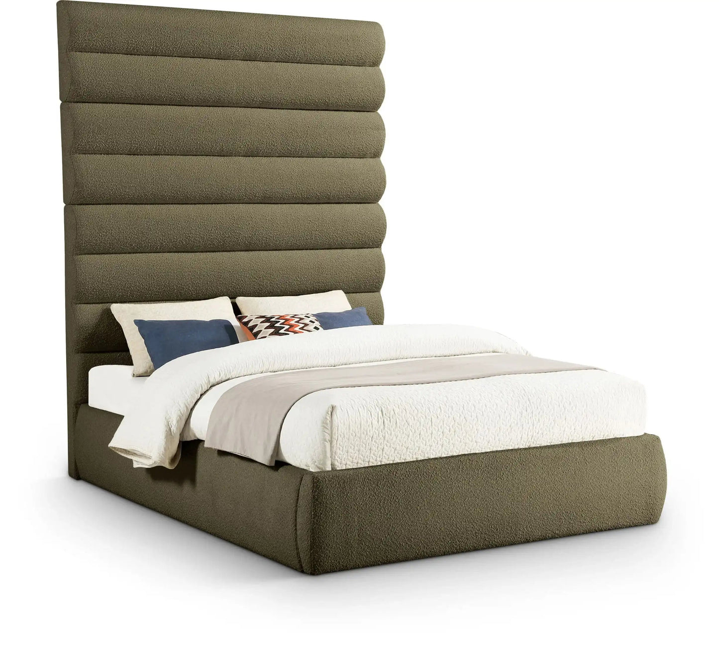 Adam - Boucle Fabric Bed With 89 Headboard