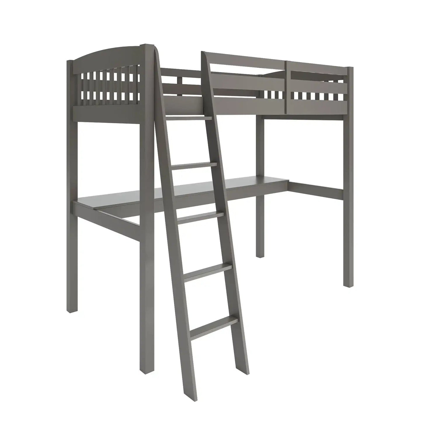 Everest - High Loft Bed With Desk And Storage, Full, Dark Gray