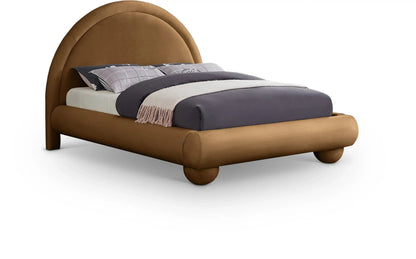 Madrid - Velvet Upholstered Bed, Full, Dark Brown