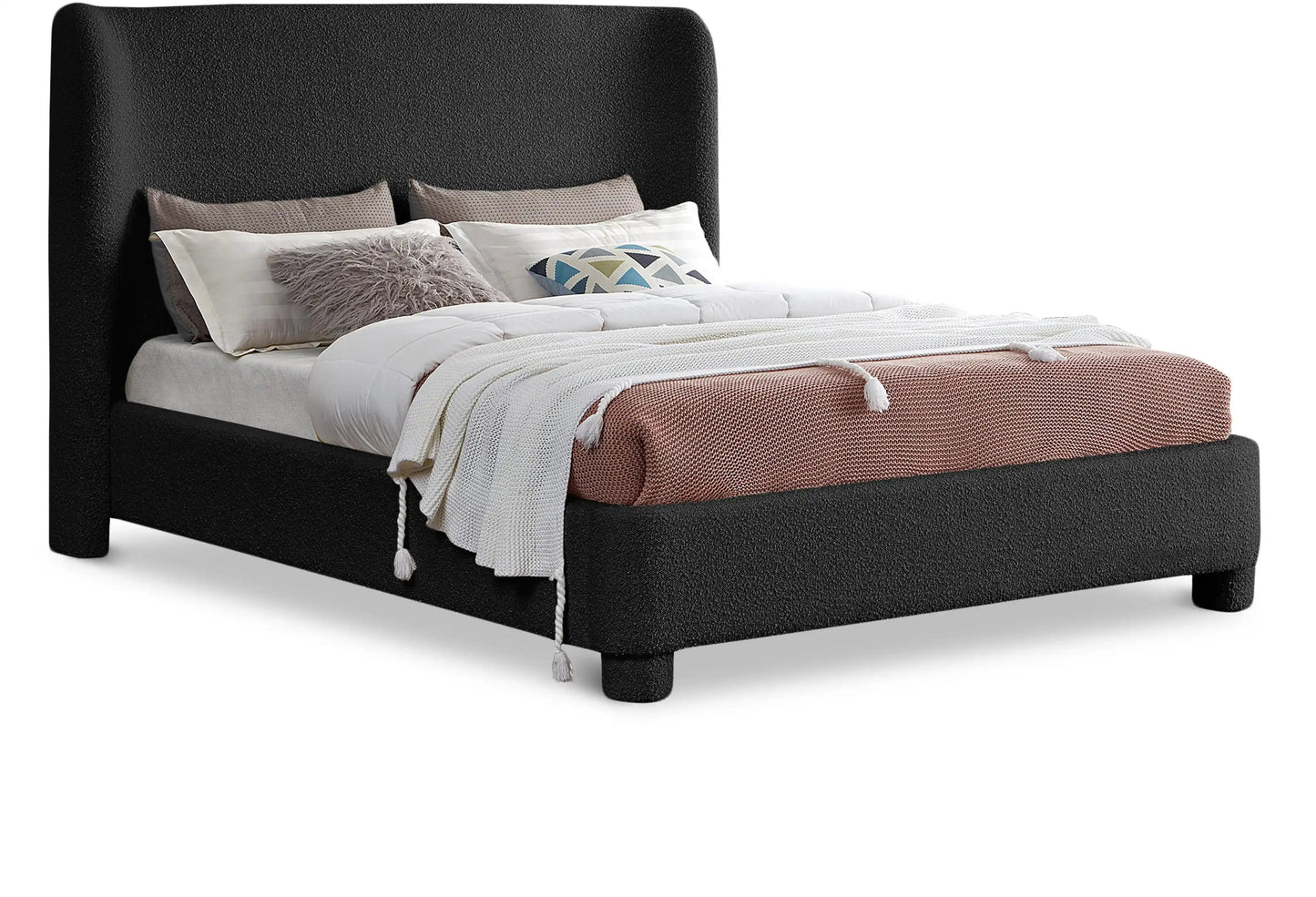 Penny - Boucle Fabric Bed, Full, Black