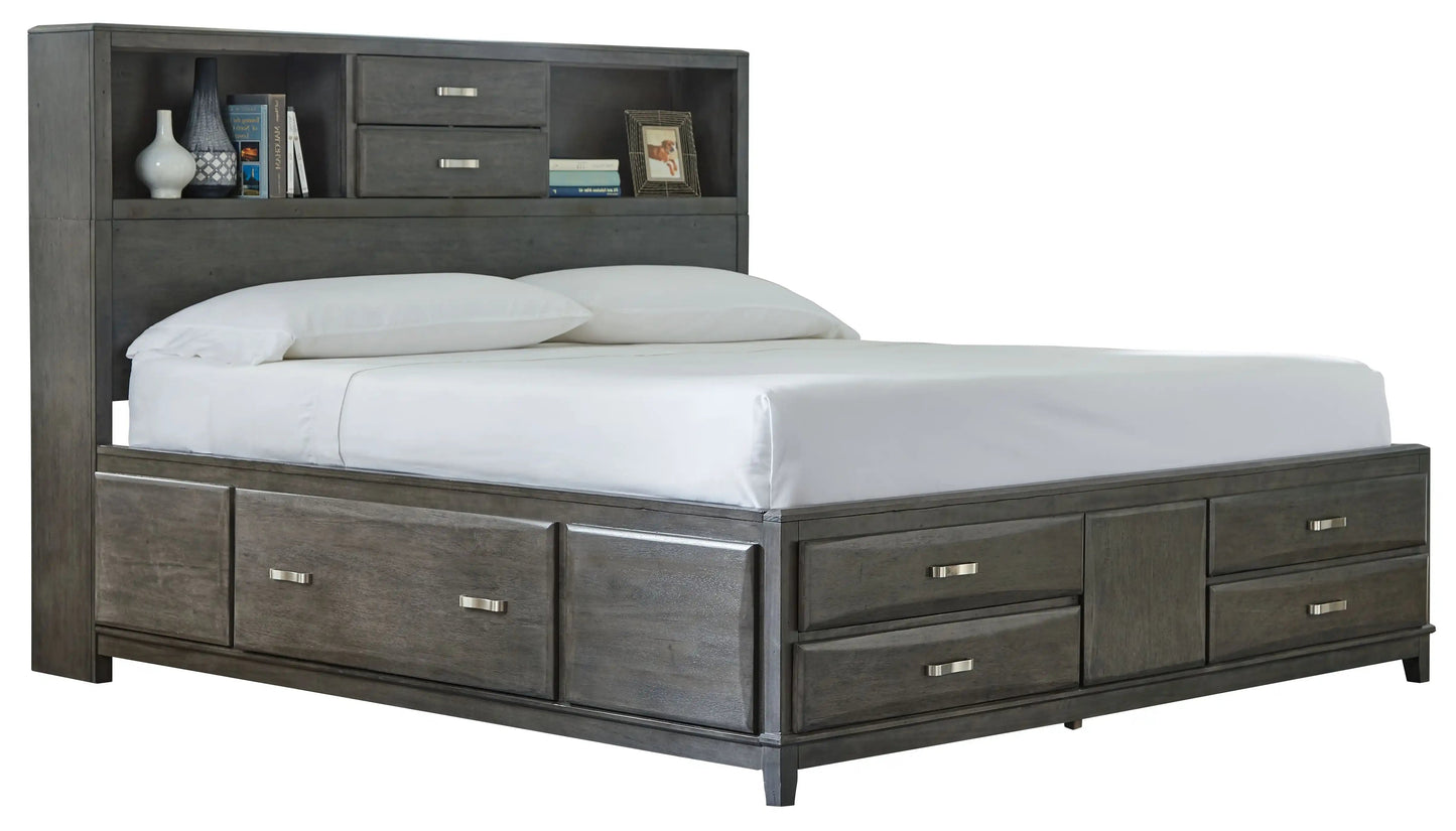 Caitbrook - Storage Bed With Drawers, Queen, Gray