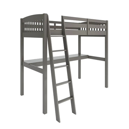 Everest - High Loft Bed With Desk And Storage, Full, Dark Gray