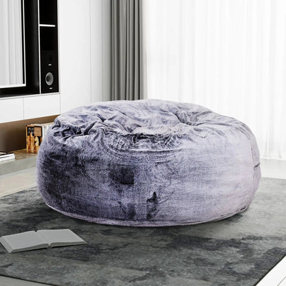 Classic 5Ft Memory Foam Bean Bag Chair, Soft Comfort Lounger - Purple