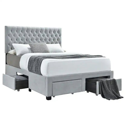Soledad - Upholstered Storage Panel Bed, Full, Dark Gray