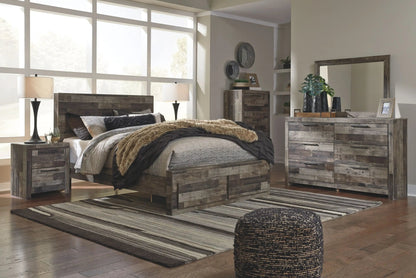 Derekson - Panel Bed, King, Dark Gray
