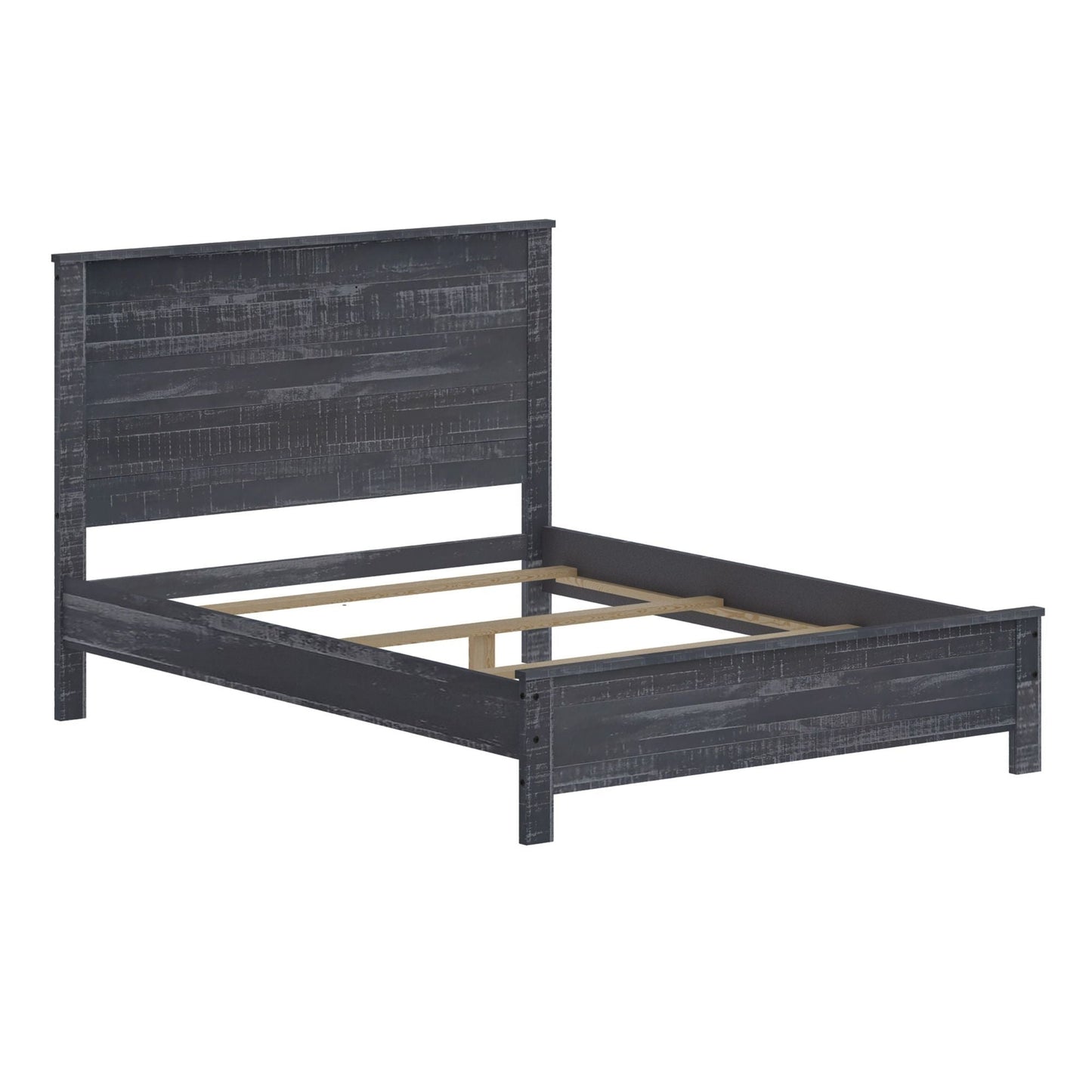 Albany - Bed Frame With Headboard, Heavy Duty Modern Rustic Design