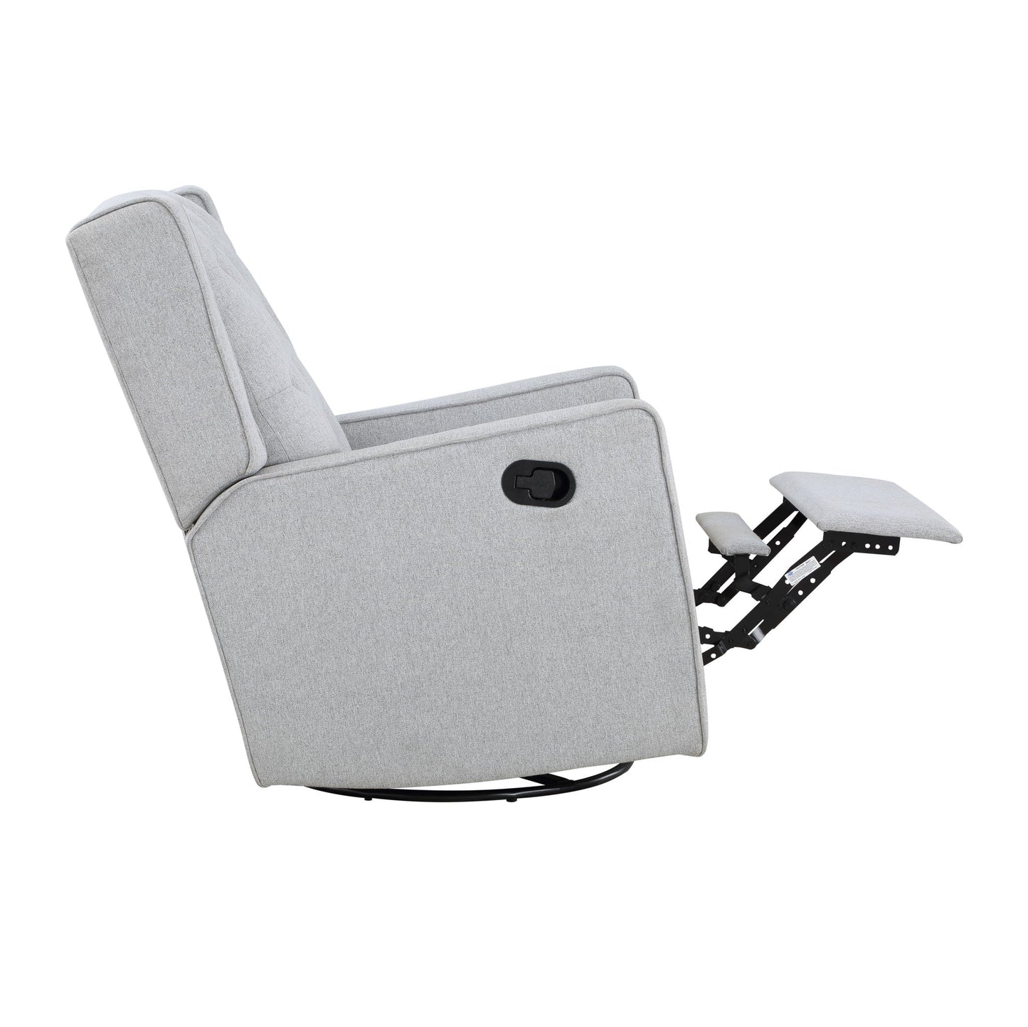 Milah - Gliding Swivel Recliner Tufted, Pearl Silver