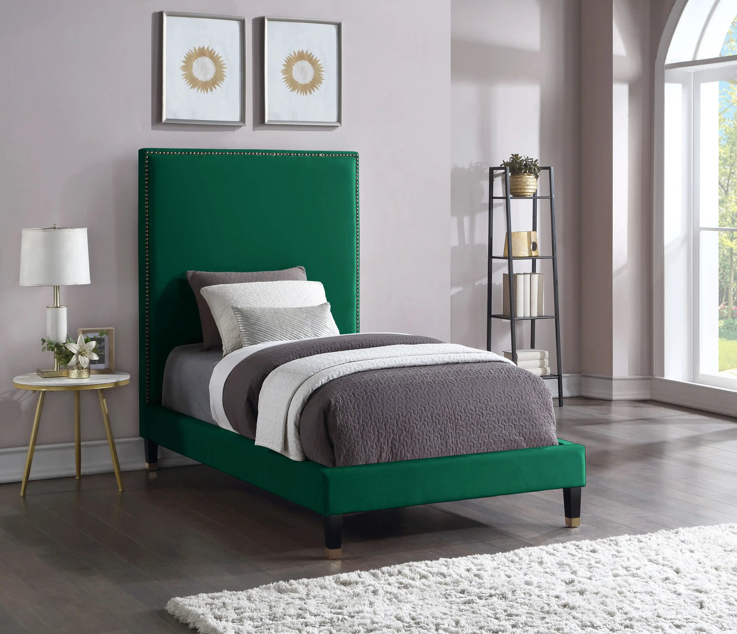 Harlie - Bed, Queen, Green