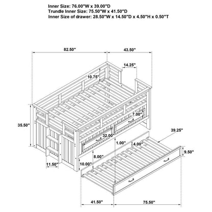 Carlsbad - Wood Captains Bed With Trundle
